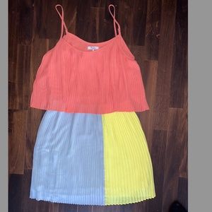 Parker Neon Color Block Dress; size large